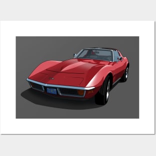 1970 Corvette Stingray in Marlboro Maroon Posters and Art